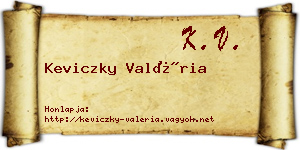 Keviczky Valéria névjegykártya